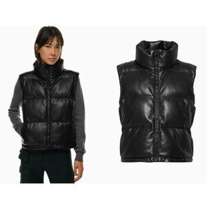 Aritzia Wilfred Free Vista Puffer Vest Vegan Leather Zip Up Trendy